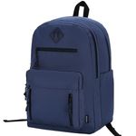 VASCHY School Backpack,Two Compartments Daypack Bookbag Schoolbag for High School Teen Boy Girls/College/Work/Men Women Navy