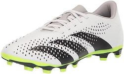 adidas Unisex Accuracy.4 Flexible Ground Cleats, White/Black/Lucid Lemon, 6