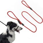 Multifunctional Figure 8 Padded Head Halter Walking Training Leather Stopper Slip Lead Dog Rope Leash Muzzle (Red)