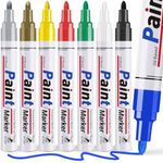 ANYUKE 8 Colors Paint Pens, Strong Coverage Paint Markers, Oil-Based Waterproof Paint Permanent Marker Pens for Rock painting, Metallic, Plastic, Fabric, Canvas, Wood, Glass, DIY Craft Paint Set