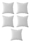 9villa Cushions | Cushion for Sofa,Bed,Cushion | White Decorative Cushion Set of 5 (16x16 inch)