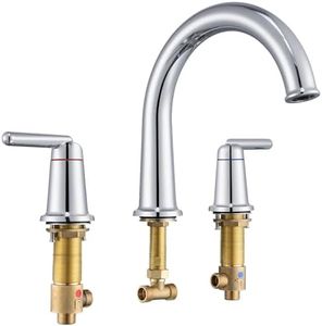 Wintap Roman Bathtub Faucet with Rough-in Valve 3 Hole Widespread Deck Mount Bath Faucet Set High Flow Rate 2 Handle Tub Filler Trim Kit Brass High Arc Tub Faucet Polished Chrome (WT-9807CP)