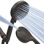 SparkPod 10 Spray Setting High Pressure Shower Head - Luxury 5" High Flow Hand Held Shower Head with High Pressure Jets - Premium Stainless Steel Hose and Bracket Included (Oil Rubbed Bronze)