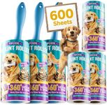POPCHOSE Lint Roller, 600-Sheet Extra Sticky Lint Rollers for Pet Hair, 3 Handles & 6 Sticky Rolls, Dog Cat Hair Remover for Clothes, Furniture, Couch, Car Seats - Lint Remover for Clothes Value Pack