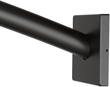 Moen Triva Matte Black 5-Foot Curved Fixed Mount Shower Curtain Rod with Pivoting Flanges, CSR2167BL