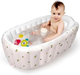 Mink Inflatable Baby Bathtub with Built-in Air Pump, Newborn to Toddler Bath Tub,Portable Travel Shower Basin with Back Support, Deflates and Folds Easily (Olive Bath)