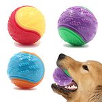 3Pcs Squeaky Dog Ball, Dog Toys Teeth Cleaning Puppy Chew Toys Pet Training Ball Dog Interactive Dog Ball