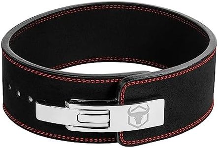 Powerlifting Lever Belt - 10mm or 13mm Weight Lifting Belt (USPA & IPL Approved) for Heavy Weightlifting - Lower Back Leather Support for Deadlifts and Squats (Medium, 13mm - All Black)