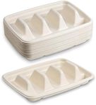 MT Products Disposable Taco Plates/Holder with 3 Compartments Made of Pulp Fiber Material Keeps Your Tacos Upright - Pack of 15