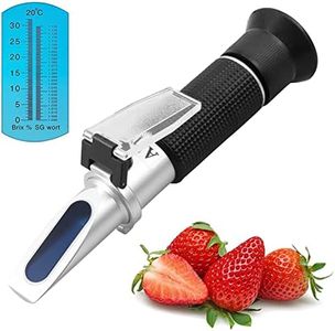 AUTOUTLET Brix Refractometer Aluminum 0~32% Digital LCD Display Beer Wine Sugar Test Tool Kit Dual Scale, Brix Scale and Specific Gravity Scale ATC 10°C~30°C