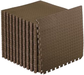 ProsourceFit Exercise Puzzle Mat 1/2-inch, EVA Interlocking Foam Floor Tiles for Home Gym, Workout Equipment, Kids Play Areas, Brown, 144 Sq Ft - 36 Tiles