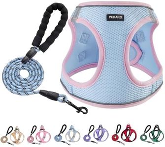 PUKAKO Dog Harness for Small Dogs, No Pull, Easy Walk, Vibrant & Visible, Blue& Pink, S