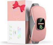 SELLASTIC Period Cramp Relief Heating Pad Massager | Portable Cordless Menstrual Pain Relief Massage with 3 Heat Modes & 3 Massage Modes | Bigger Front LED Display with Battery & Temperature Indication | Back & Belly Heating Pad for Women