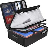 Fireproof Document Box 5200℉ File Organiser Waterproof and Fireproof Document Storage,Multi-Layer Portable Filing Box Home Office A4 Document Organiser with Lock for Important Documents,Certificate