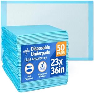 Medline Light Absorbency Underpad, 23" x 36", 50 Count, Disposable Bed, Furniture & Surface Protection, For Kids, Adults, Elderly, Puppy Pad, Changing Pad, Incontinence Pee Pad, Chucks