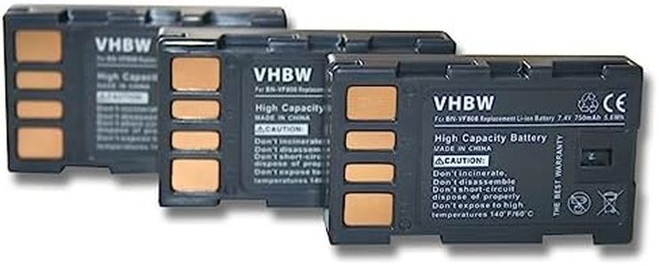 vhbw 3X batería Compatible con JVC GZ-HD40ex, GZ-HD5, GZ-HD320BEU, GZ-HD40 cámara de vídeo (750 mAh, 7,4 V, Li-Ion) con Chip