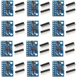 12 Pieces GY-521 MPU-6050 MPU6050 3-Axis Accelerometer Gyroscope Modules,6 DOF 6-Axis Accelerometer Gyroscope Sensor Modules with 16-bit AD Converter for Data Output,IIC/I2C.