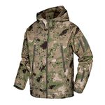 Kelmon Men's Softshell Jacket Warm Fleece Waterproof Military Tactical Jacket Outdoor Windproof Functional Jacket with Multiple Pockets Hood Jackets Hunting Hiking