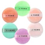 J·YANG 3Inch FluffyVelour Body Powder Puff - Soft, Washable, and Even Application 6PCS (Multi)