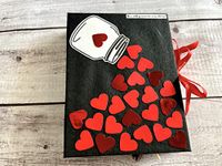 Crafted Forever Black falling hearts for birthday/anniversary/valentines/wedding/proposal, 8x6 inch size, can fit 30 photos (with photo printing)