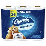 Charmin Ultra Soft Toilet Paper, 9 Mega Rolls = 36 Regular Rolls