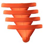 Summer Code Men's Briefs Soft Bulge Bikini Sexy Underwear 4 Pack Orange