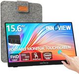 InnoView Portable Monitor Touchscreen 15.6" 1080P 10-Point Touch Screen Monitor Portable with Protective Sleeve Built-in Stand, 1200:1 HDMI USB C Travel Monitor for Laptop, PC, Mac, Phone, Switch