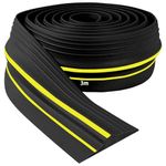 Universal Garage Door Seal Strip Heavy Duty Garage Door Bottom Weatherproof Threshold Seal Strip Rubber Garage Door Weather Seal Strip for Keeping Garage Clean &Dry (Black, 80mm(W)*14mm(H)*3m(L))