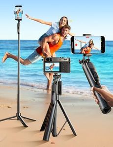 LISEN 67" Cell Phone Selfie Stick Tripod with Integrated Wireless Remote for iPhone Tripod, Portable, Lightweight, Extendable Phone Tripod Stand&Travel Tripod for Camera Tripod for iPhone 16 Android