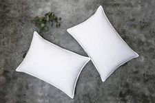 SNUG&COZY Grey Goose Feather Down Pillow for Sleeping(2 Pack)- King Size(20IN×36IN), Goose Feather&Down Filling, 100% Cotton Cover, 100% Down Proof, Machine Wash, White