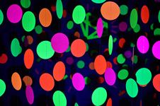 Midnight Glo 78ft Neon Paper Garland Circle Dots Hanging Decorations for Birthday Party Wedding Decorations Black Light Reactive UV Glow Party (6 Pack)