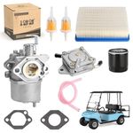10L0L FE290 Carburetor Fuel Pump Kit Air Filter Oil Filter Fuel Filter for Club Car DS Precedent Turf Carryall Gas Golf Cart 1998-UP OEM# 101805601 101905601 1016438 1016439 1016440 1016441