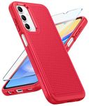 FNTCASE for Samsung Galaxy A15-5G Case: Cell Phone Case Dual Layer Heavy Protective Shockproof Cover Military Grade Drop Textured Back Proof Hard Mobile Protection Tough Skid Cases Red