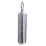 amiciCare Keychain Pill/Cigarette Container, Aluminium Alloy Waterproof Storage Tube for Outdoor Travel with Adjustable Size (Big Single Compartment)