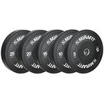 Mirafit Black Olympic Rubber Bumper Plates - Choice of Size