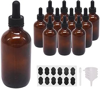 BPFY 12 Pack 4oz Glass Dropper Bottles for Essential Oil 120ml Amber Round Glass Boston Bottle With Black Glass Eye Dropper for Massage Oil, Perfume & Lab, Refillable Glass Bottle for Travel