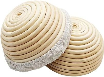 2pcs 5" Banneton Proofing Basket Round Bread Brotform with Liner Eco-Friendly Natural Rattan for Professional & Home Bakers