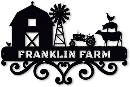 Personalized Metal Family Name Sign - Indoor Outdoor Metal Farmhouse Farm Sign - Rustic Charm - Custom Home Decor - Outdoor Customized Sign for Ranch or Farm House Made in USA with Tractor Windmill