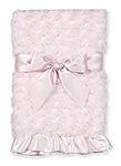 Bearington Baby Pink Swirly Snuggle Blanket, 28.5" X 28.5"