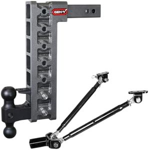 GEN-Y Hitch Tow Hitch for 2" Receiver - 15" Drop/Rise with 7 Adjustable Positions, Includes Dual Ball Mount, Pintle Lock and Stabilizer Kit, 16,000 lbs Towing Capacity, 2,000 lbs Tongue Weight