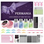 Lash Lift and Tint Kit, PERMANIA Lash Lift Kit with Tint Black, Curling and Lifting Eyelashes, Easy to Use & Safe, Complete Tools for Salon Grade Home DIY, Long Lasting 6-8 Weeks