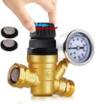 Gociean Handle Adjustable RV Water Pressure Regulator for Camper, Upgraded Brass Lead-Free with Gauge and Filters Travel Trailer (GN013A)