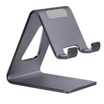 Aluminum Cell Phone Stand - Aoviho Desk Phone Holder - Phone Dock for iPhone 14 13 12 pro 11 X Xs max 8 7 6 6s Plus SE 5 Switch Samsung iPad Mini, All Phones (Gray)