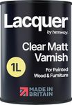 Matt Clear Lacquer 1L | Multi-Surface Sealer to Varnish Wood & Furniture, Interior & Exterior | Waterproof, Weatherproof, Fast-Drying Clear Varnish | Protective Durable Matt Finish Top Coat