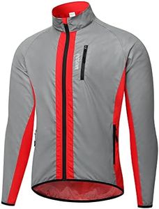 WOSAWE Totally Reflective Silver Jacket High Visibility Outdoor Sports Jacket for Cycling & Running, Jacket Red, XX-Large