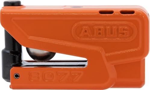 ABUS Brake Disc Lock Granit Detecto XPlus 8077 2.0 - Motorcycle Lock with Alarm and Intelligent Pre-Alarm - Made of Hardened Steel - for The Protection of High-Quality Motorcycles - Orange