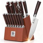 imarku 18-Piece Gyutou High-Carbon Stainless Steel Knife Set with Block