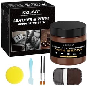 SEISSO Leather Repair Kit, Recoloring Balm for Car Seat, Sofa, Leather Jacket, Vinyl Upholstery Paint Filler for Scratch Removal, Furniture Renew&Automotive Care (Dark Brown)