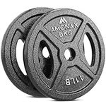 Amonax Cast Iron Weight Plates Set, 2.5kg, 5kg, 10kg Dumbbell Plates for 1 Inch Weight Plates Bars, Metal Barbell Plates for Weight Lifting Hip Thrust, Steel Weight Plates for Home Gym