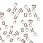 Beadaholique 20-Piece Sterling Crimp Beads, 2 by 2mm, Silver